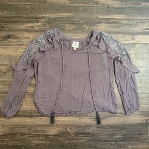 Knox Rose Mauve Peasant Blouse